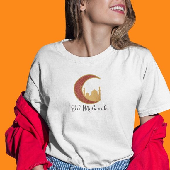Eid Mubarak Mosque Islamic Prayer Shirt | Ramadan Kareem T-shirt | Crescent Tee - Picture 2 of 10